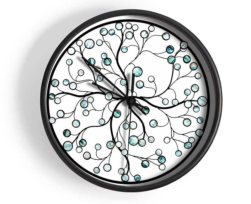 Circle Of Life Blue On White Clock - Wallart-Direct UK