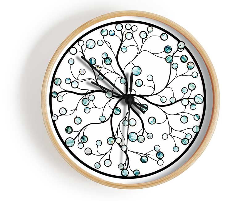 Circle Of Life Blue On White Clock - Wallart-Direct UK