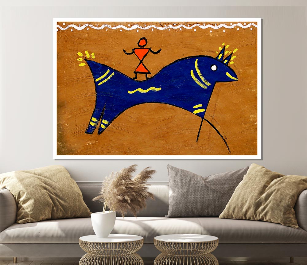 Aborigional Animal Of Peace Print Poster Wall Art