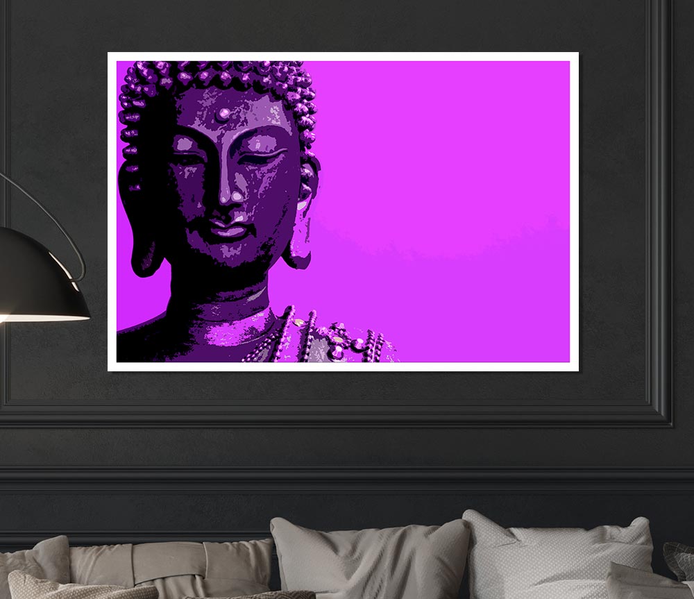 Buddha Popart Purple Print Poster Wall Art