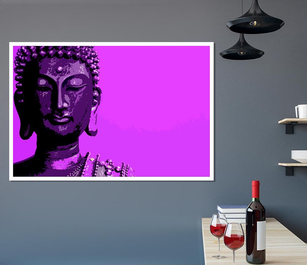 Buddha Popart Purple Print Poster Wall Art