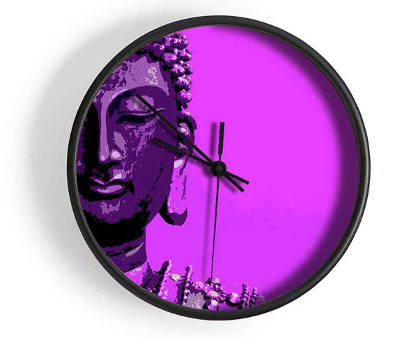 Buddha Popart Purple Clock - Wallart-Direct UK