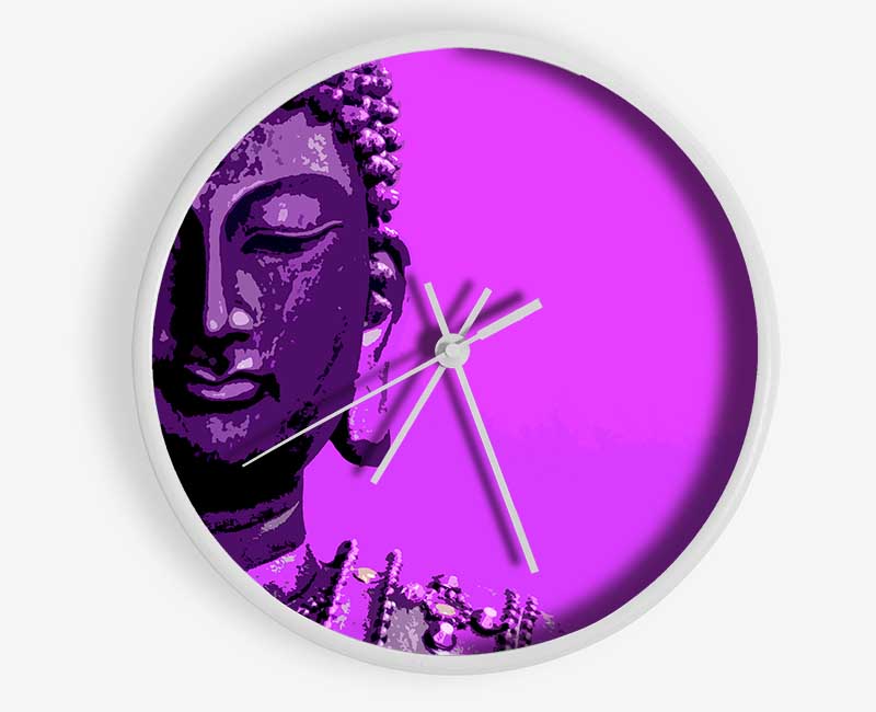 Buddha Popart Purple Clock - Wallart-Direct UK