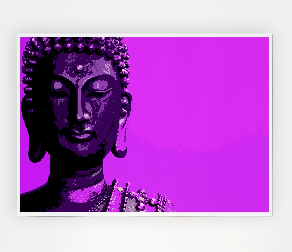 Buddha Popart Purple Print Poster Wall Art