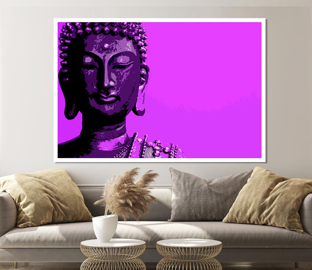 Buddha Popart Purple Print Poster Wall Art