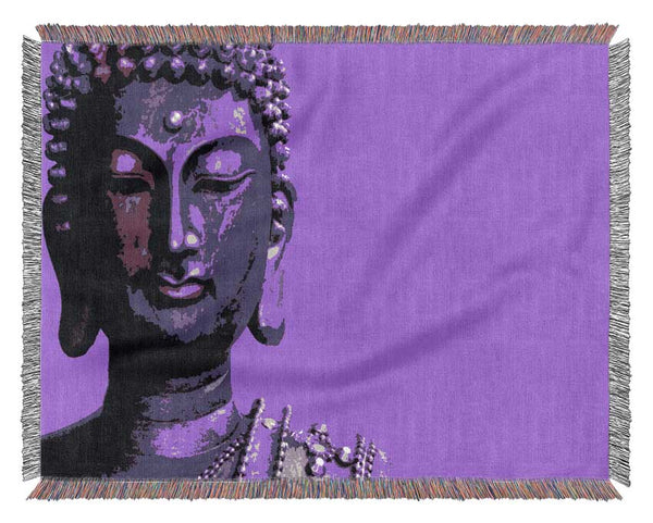 Buddha Popart Purple Woven Blanket