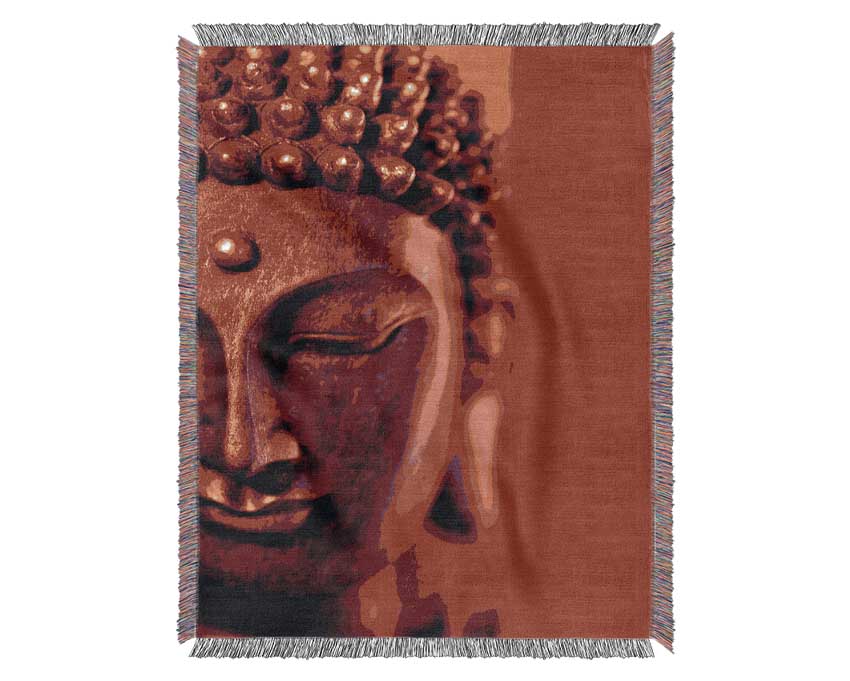 Buddha Face Pink Woven Blanket