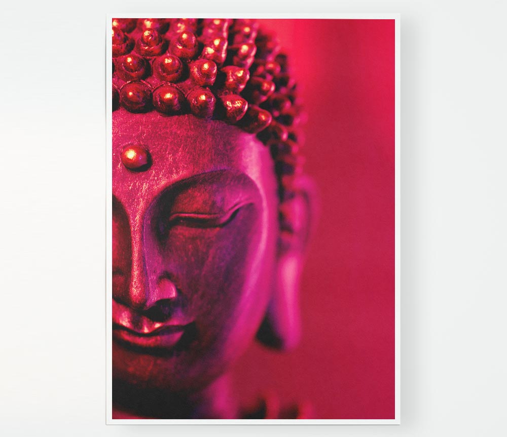 Buddha Face Pink Print Poster Wall Art