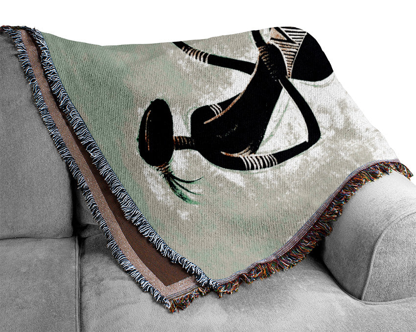 African Tribal Dancer Woven Blanket