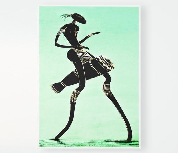 African Tribal Dancer Print Poster Wall Art