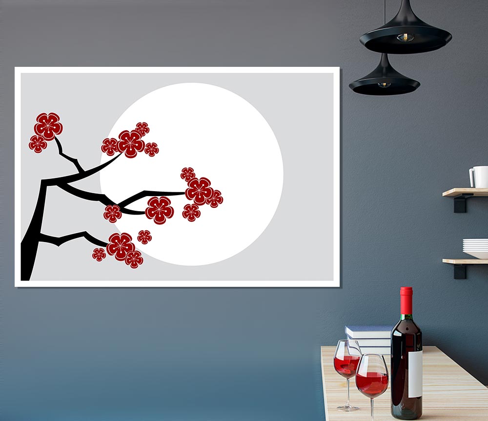 The Red Flowering Tree Print Poster Wall Art