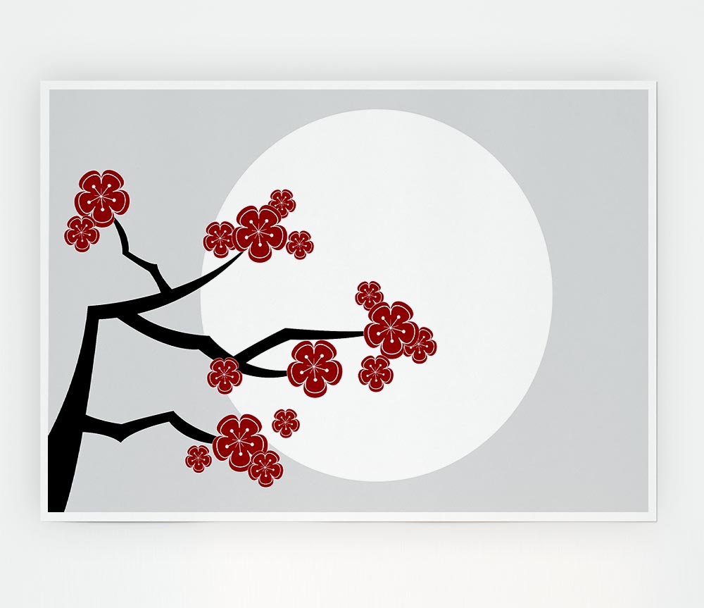 The Red Flowering Tree Print Poster Wall Art