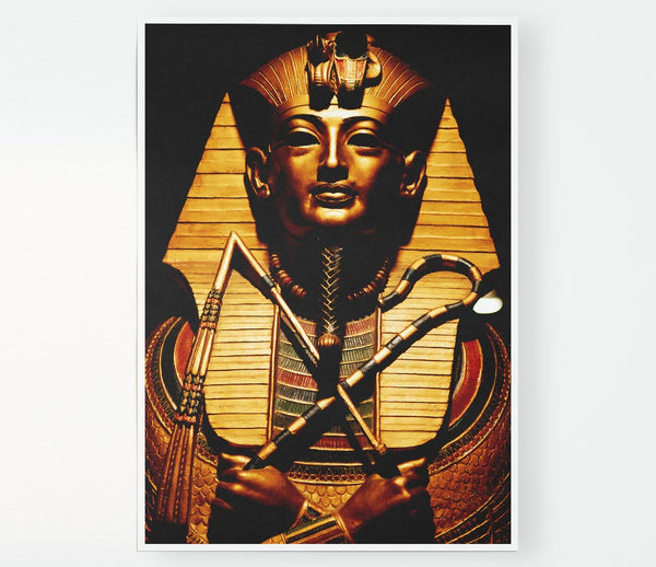 Egyptian Golden Pharaoh Print Poster Wall Art