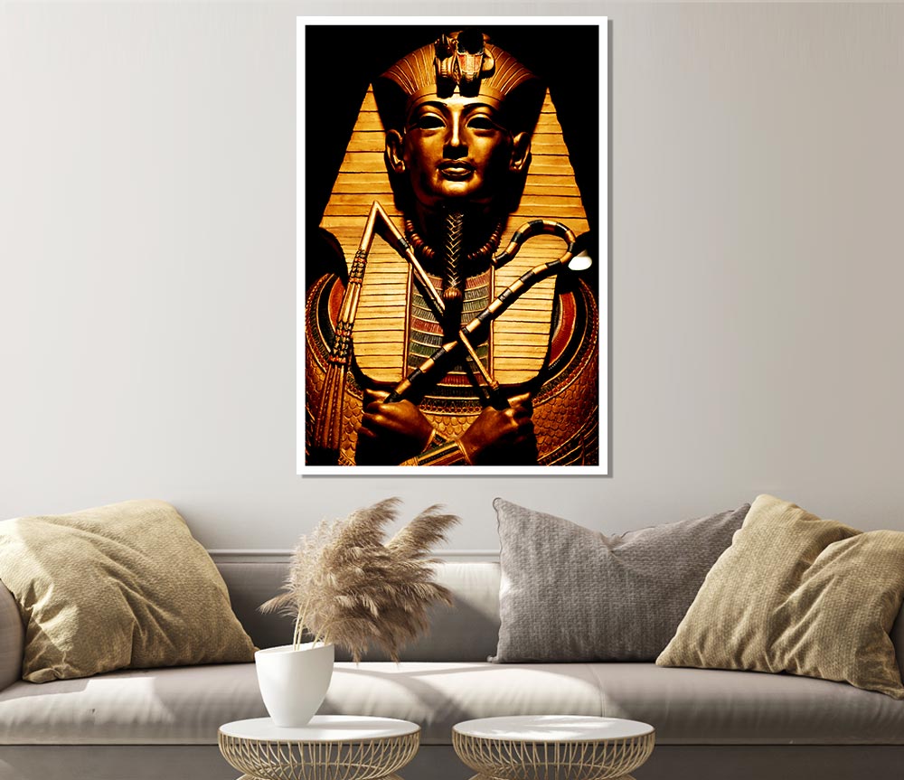 Egyptian Golden Pharaoh Print Poster Wall Art