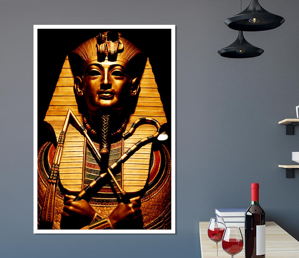 Egyptian Golden Pharaoh Print Poster Wall Art