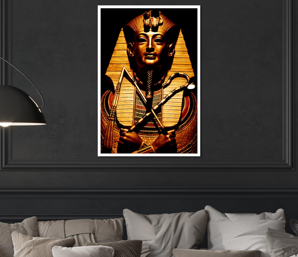 Egyptian Golden Pharaoh Print Poster Wall Art