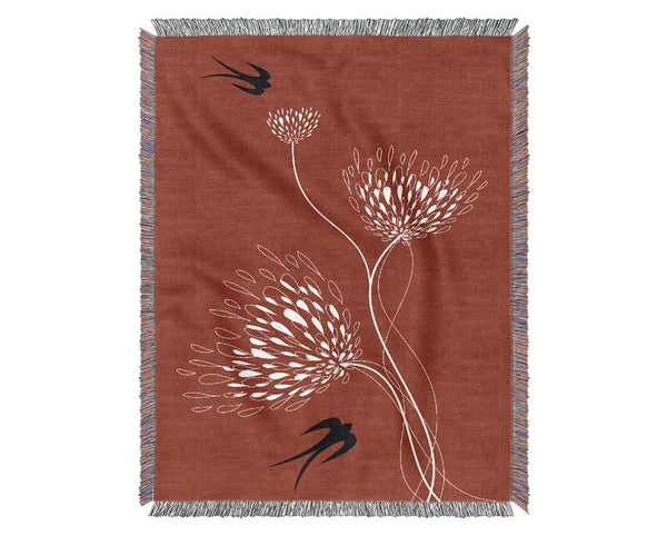 Red Doves Woven Blanket