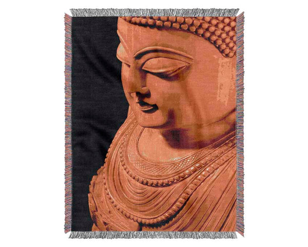 Buddha In Golden Light Woven Blanket