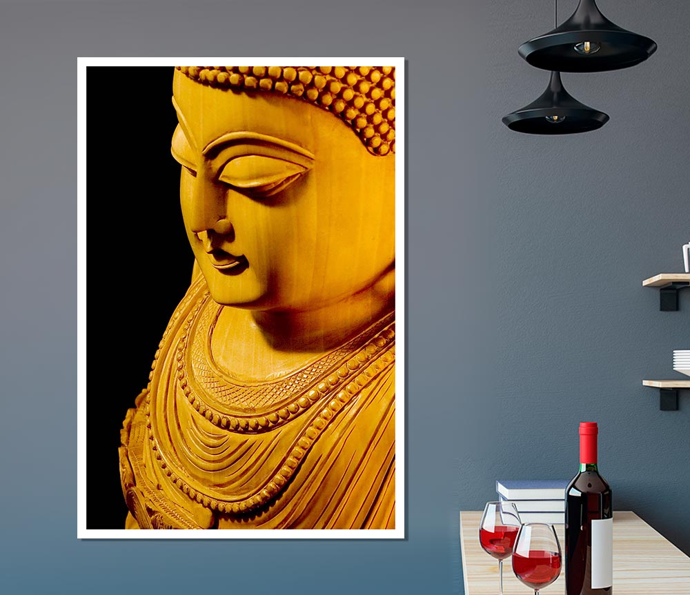 Buddha In Golden Light Print Poster Wall Art