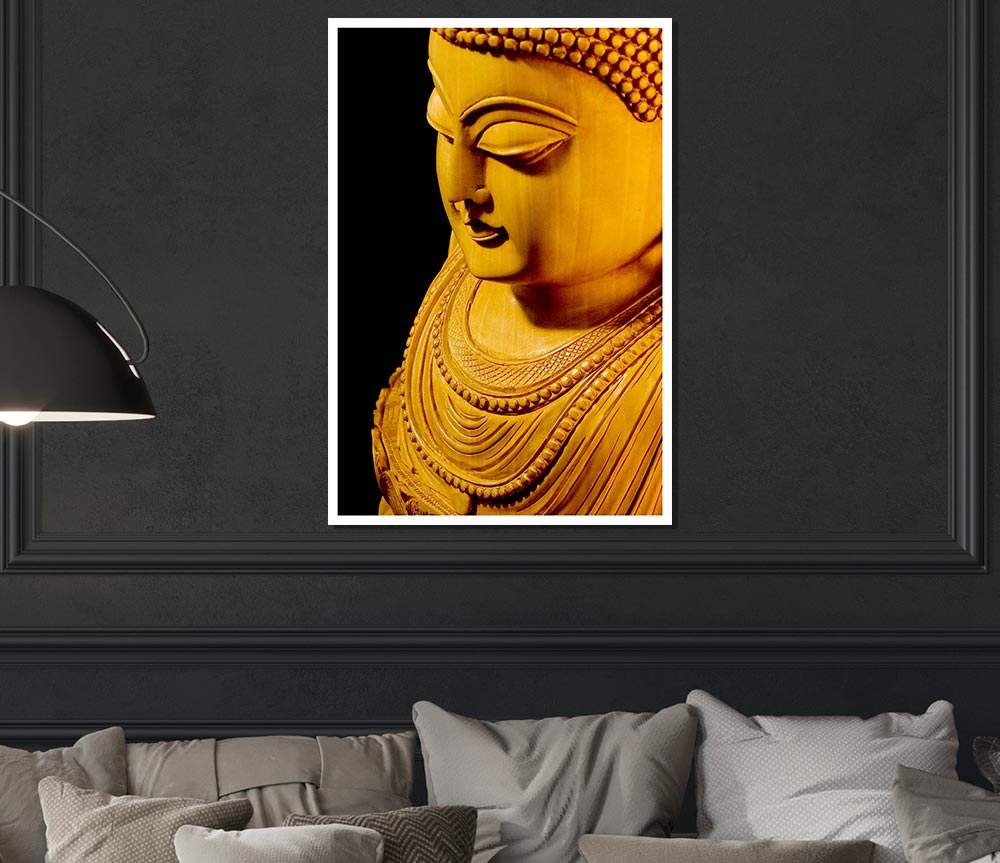 Buddha In Golden Light Print Poster Wall Art