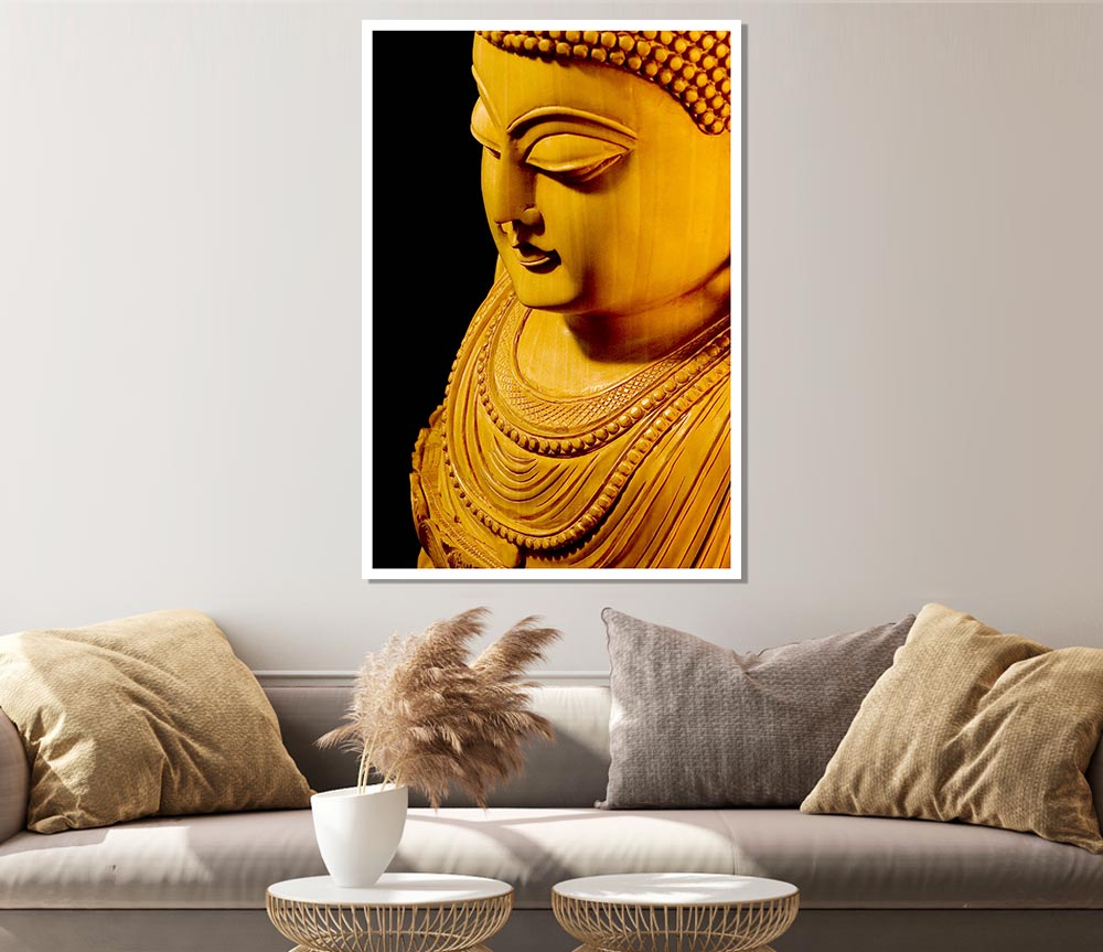 Buddha In Golden Light Print Poster Wall Art