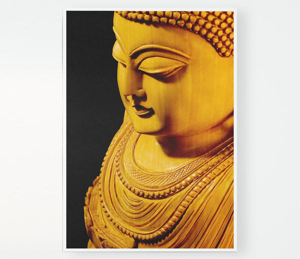 Buddha In Golden Light Print Poster Wall Art