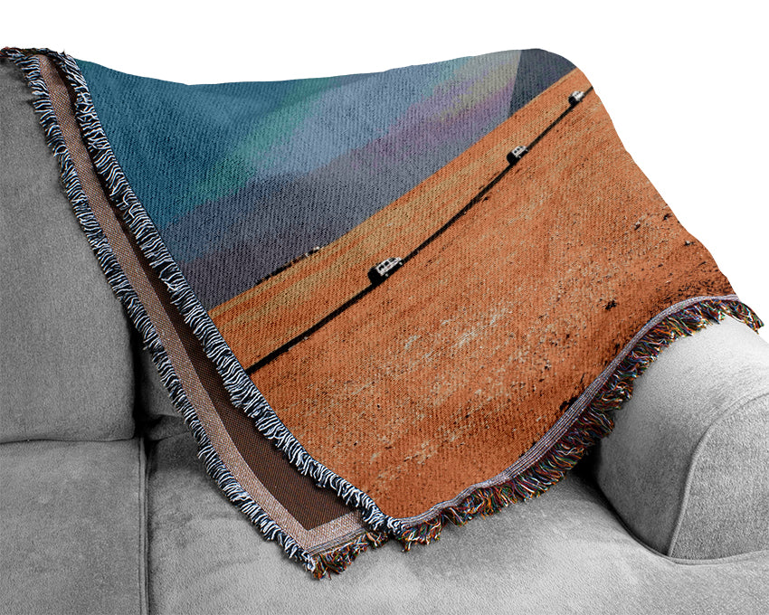 Egyptian Pyramids In The Distance Woven Blanket