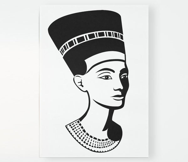 Egyptian Nefertiti B N W Print Poster Wall Art