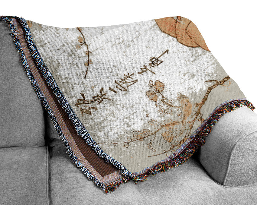 Japanese Samurai Warrior Woven Blanket