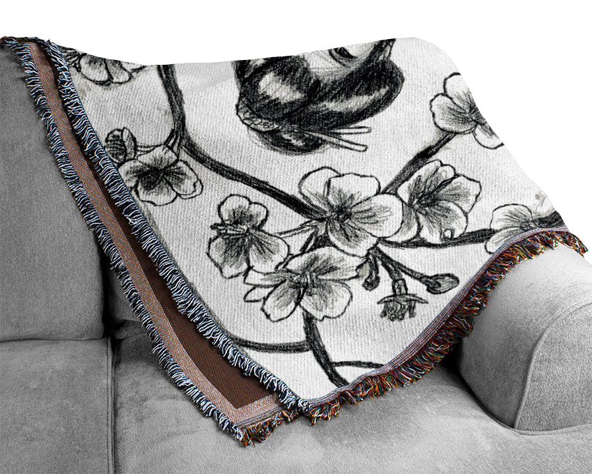 Japanese Geisha Art Woven Blanket