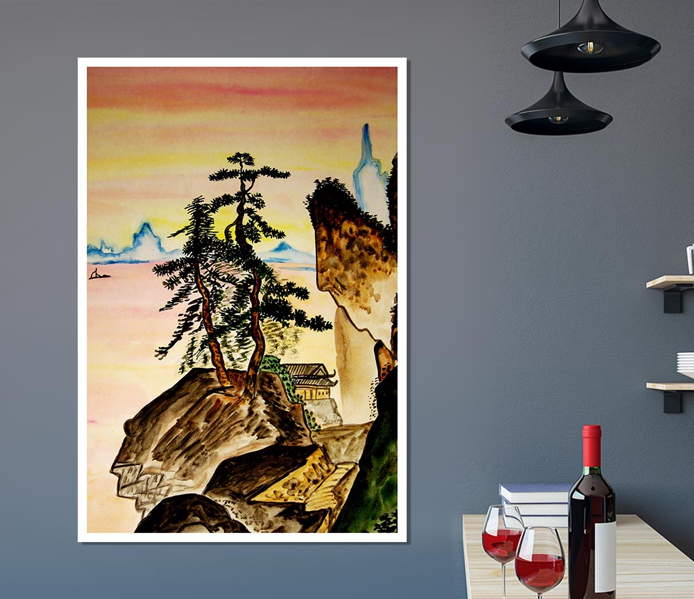 Japanese Mountains Print Poster Wall Art