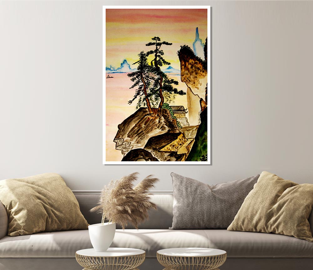 Japanese Mountains Print Poster Wall Art