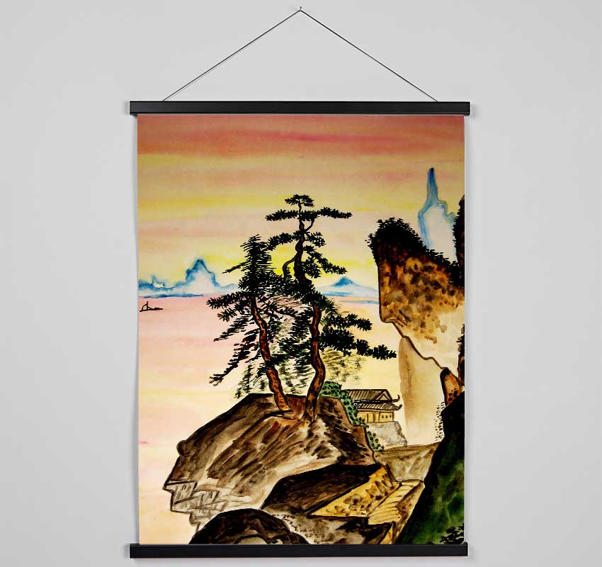 Japanese Mountains Hanging Poster - Wallart-Direct UK