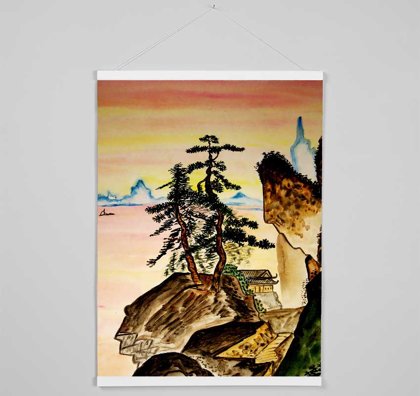 Japanese Mountains Hanging Poster - Wallart-Direct UK