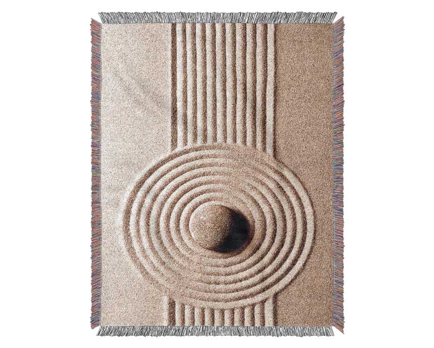 Circular Sand Script Zen Woven Blanket