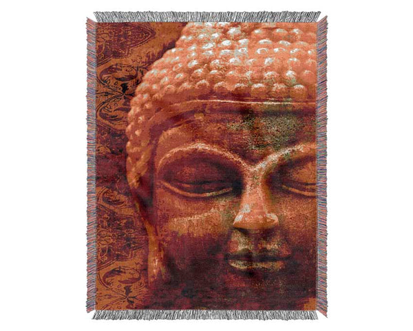 Retro Orange Yellow Buddha Woven Blanket