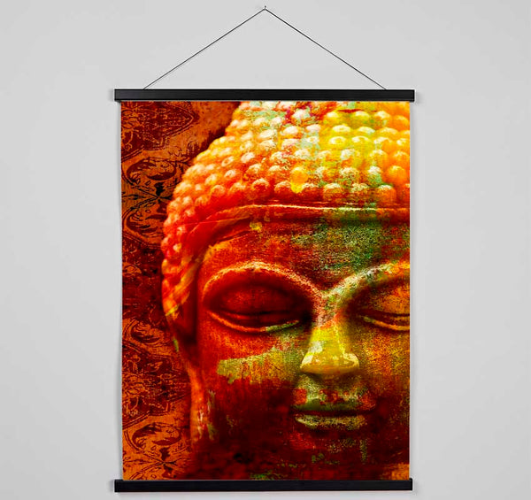 Retro Orange Yellow Buddha Hanging Poster - Wallart-Direct UK