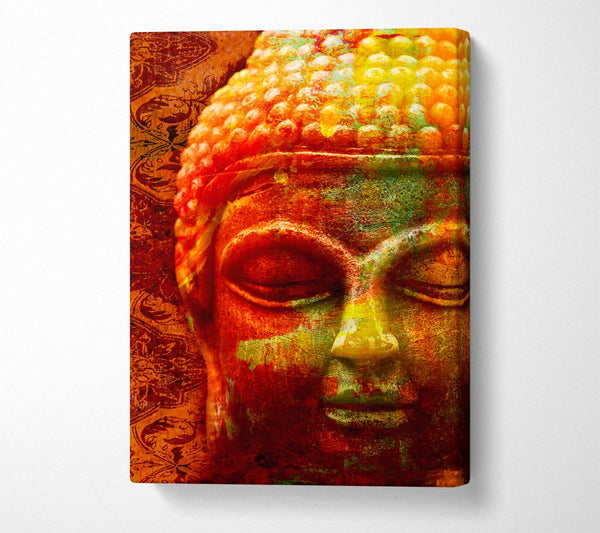 Picture of Retro Orange Yellow Buddha Canvas Print Wall Art