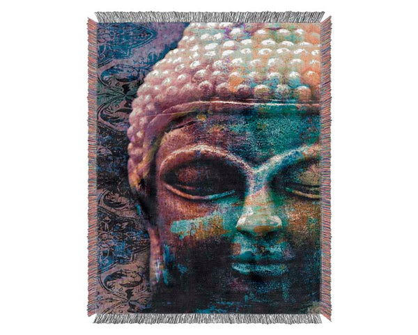 Retro Rainbow Buddha Woven Blanket