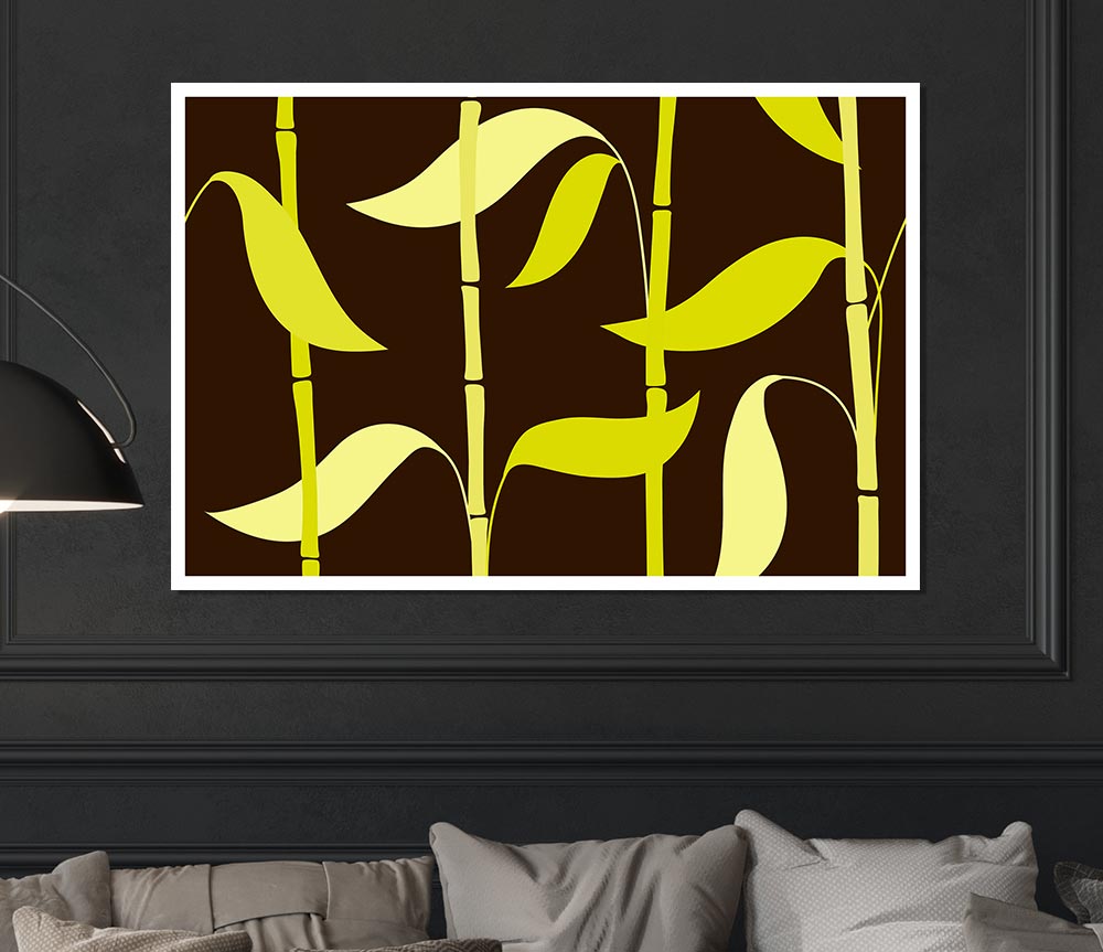 Bamboo Leaves Green Print Poster Wall Art