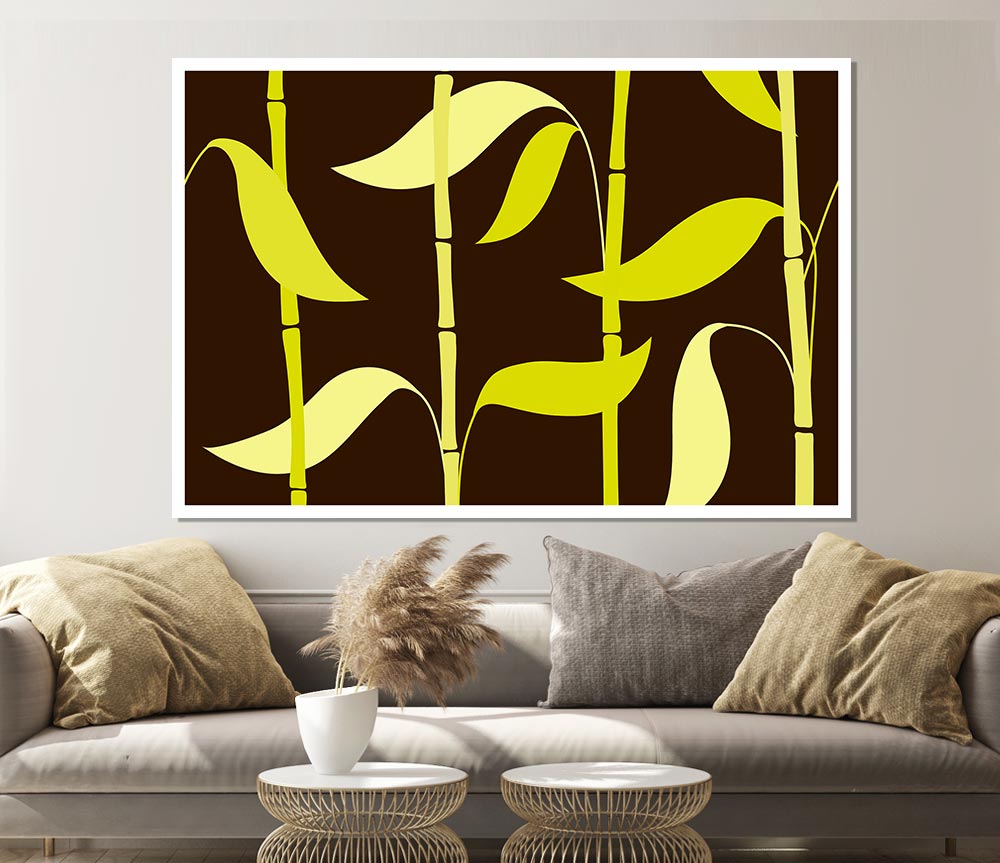 Bamboo Leaves Green Print Poster Wall Art