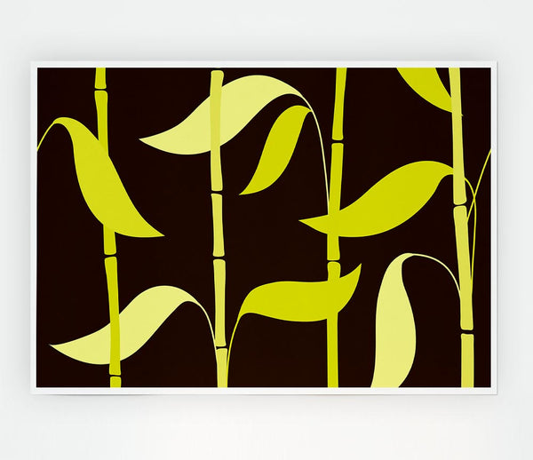 Bamboo Leaves Green Print Poster Wall Art