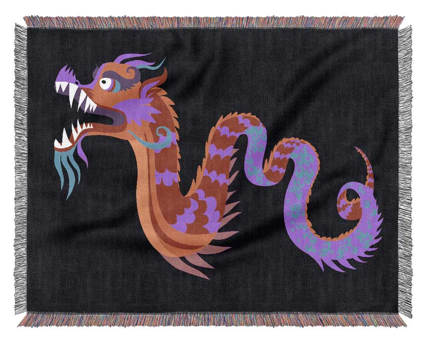 Japanese Rainbow Dragon Woven Blanket