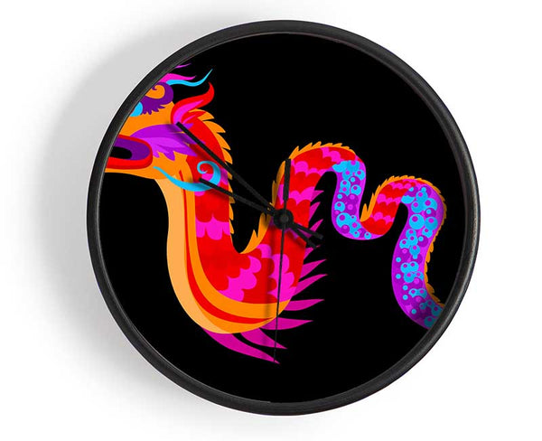 Japanese Rainbow Dragon Clock - Wallart-Direct UK