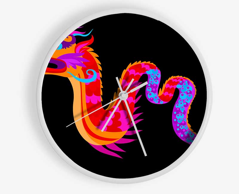 Japanese Rainbow Dragon Clock - Wallart-Direct UK