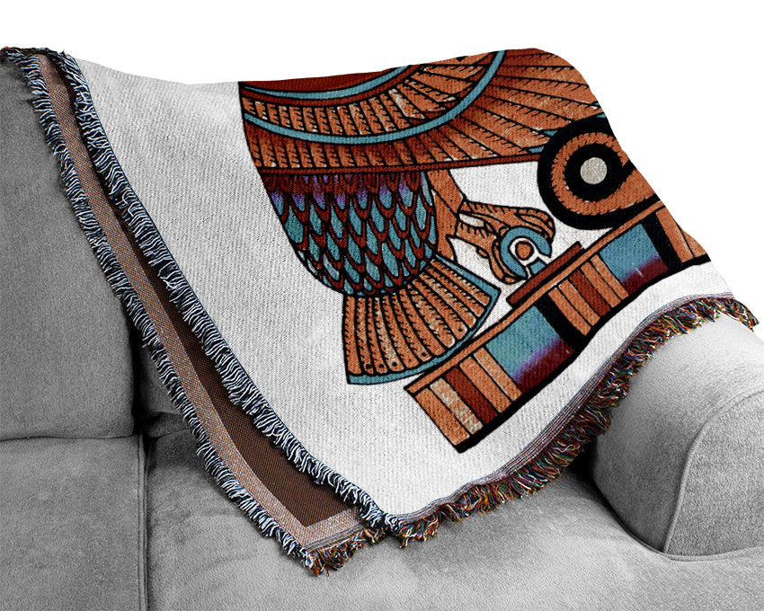 Egyptian All Seeing Eye Of Ra Woven Blanket