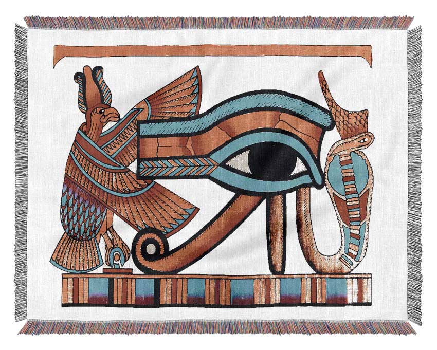 Egyptian All Seeing Eye Of Ra Woven Blanket