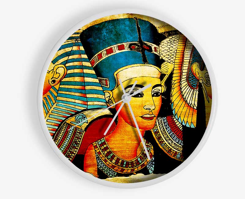 Heads Of Three Egyptian Queens n Kings Clock - Wallart-Direct UK