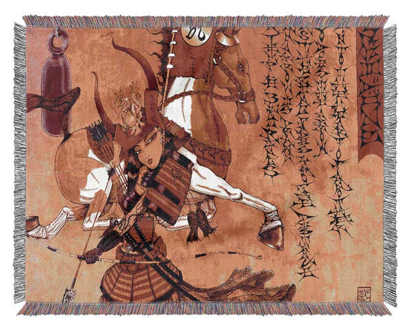 Japanese Arrow Is Drawn Woven Blanket