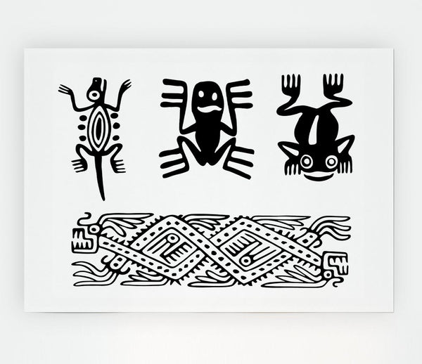 Tribal Animal Art Print Poster Wall Art